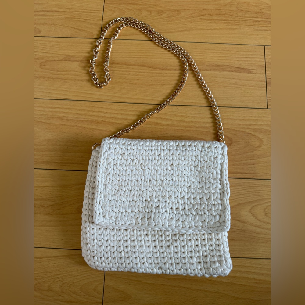 Handwoven white bag -never worn